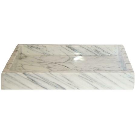 EDEN BATH Rectangular Vessel Sink - White Carrara Marble EB_S040CW-P